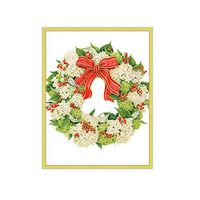 Caspari Hydrangea Wreath Gift Enclosure Cards, 12 with Envelopes