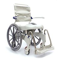 Aquatec Ocean Ergo Shower and Commode Chair with Collection Pan, Lid and Pan Support Guide Rail and 24" Wheels, OCEANERGOSP
