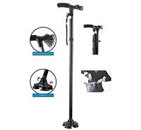 ZWH-Walking Cane Adjustable Walking Crutches Folding Cane, Dependable Ajustable Height Lightweight Folding Walking Stick Cane with Built-in LED Lights Non Slip Unisex