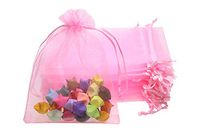 Shapenty 50PCS Organza Gift Bags Wedding Favor Candy Business Samples Display Jewelry Pouch Wrap with Drawstring for Baby Shower and Birthday Party (Pink)