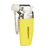 GuangFa Handheld Mini 862 Butane Torch Lighter Windproof Refillable Gas Steel Adjustable Flame 1300°C/2500°F for Kitchen Cooking Cigar Light BBQ Welding (Yellow)