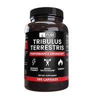100% Pure Tribulus Terrestris, 6-Month Supply, 365 Capsules, No Stearate or Rice Filler, 45% Steroidal Saponins, US-Made, Non-GMO, Gluten-Free, 1370mg Tribulus Terrestris with No Additives