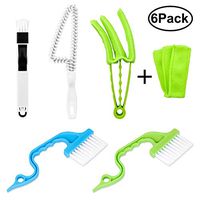 MAZECO Window or Sliding Door Track Cleaning Brush, Window Blind Duster, 2-in-1 Windowsill Sweeper, 2PCS Blue and Green Color Hand-held Groove Gap, Total 6PCS