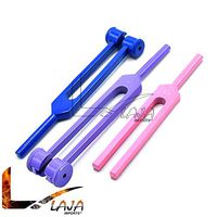 LAJA Imports Set of 3 Pcs Aluminum Sensory Tuning Forks Colorful Rainbow C 128 256 512