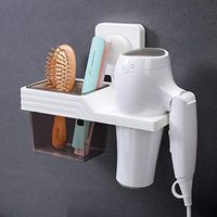 LIUCS Hair Dryer Holder Hair Dryer Punch Free Hair Dryer Holder Dry Hair Holder Bathroom Accessory Suitable for Hairdressers Hotel, Shower Room etc. (Color: A)