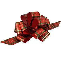 Red Green Plaid Pull Bows - 5" Wide, Set of 10, Valentine's Day, Christmas, Ribbons for Presents, Gift Basket, Wreath, Swag, Garland, Gifts, Xmas Tree Decoration