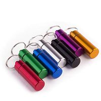 Beadnova Pill Case Aluminum Pill Carrier Waterproof Pill Holder with Key Chain Medicine (7pcs, 7 Colours Per Pack)