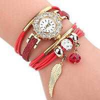 BEUU Women's Watches Vintage Wrap Around Bead Leaf Bracelet Quartz Wholesale Set