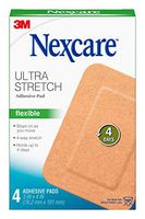 Nexcare Soft Fabric Adhesive Pad, 3 in x 4 in, 4 Pads