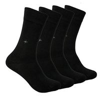 Diabetic Bamboo Socks Natural Antibacterial Seamless Soft for Men Women - Made in Turkey for High Circulation, Diabetes, Varicose Veins, Maternity Pregnancy (Black 4 Pairs)