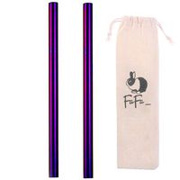 7 Color Options To Choose From! 2 Pieces Stainless Steel Reusable BOBA Straws Reusable Bubble Tea Straws