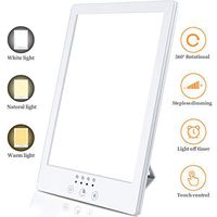 visnfa Light Happy Lamp, UV-Free 10000 Lux LED Touch Control Light, 3 Color Temperatures Stepless Dimming Simulation Natural Light, Sun Light with Timer and 360 Degree Rotation Bracket