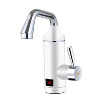 JXWWN 3 Sec Instant Tankless Electric Hot Water Heater Faucet Kitchen and Bathroom Fast Heating Tap Water Faucet with LED Digital Display,White