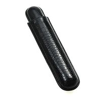 Lucrin - One Cigar Holder - Black - Crocodile Style Calfskin