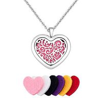 Moonlight Collection Essential Oil Locket Celtic Cross Pendant Aromatherapy Necklace Diffuser (Heart)