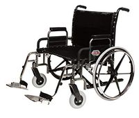 Everest & Jennings Paramount XD Wheelchair, Detachable Desk Arms & Elevating Legrests, 30" Seat, Silvervein Color