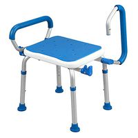 PCP Bath Bench Shower Safety seat, Swing arms, Adjustable Height, Medical Senior Living spa Stool, Blue
