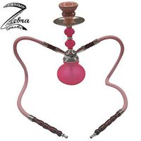 Zebra Smoke Series: 11" 1 Hose Pumpkin Echo (X1) Hookah Complete Set Complete Set (Pink 2 Hose)