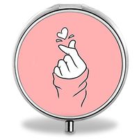 IMLONE Pill Organizer, Customized Cute Heart Pill Boxes with 3 Components Metal Portable Pill Container for Purse, Travelling and Daily Needs