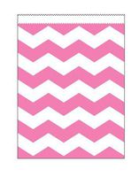 Club Pack of 120 Candy Pink and White Chevron Striped Large Decorative Paper Party Treat Bags 8.75"