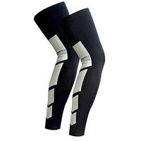Long Calf Slee 1 Pair Elastic Compression Leg Sleeves for Training Cycling ootball Baseball Running Volleyball (M, Black)