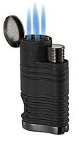Visol Capitol Quad Torch Flame Cigar Lighter with Built-in Punch (Black Crackle)