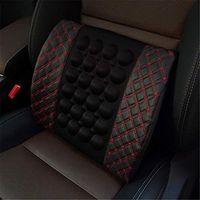 LEOO Memory Foam Lumbar Support Auto Waist Cushion Back Rest Pad for Long Time Driving Car Back Massager Electric Vibrating Massage Four Color Options (Color : Red)
