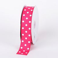 BBCrafts Fuchsia with White Dots Grosgrain Ribbon Polka Dot 3/8 inch 50 Yards