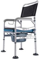 HFENGHUANG Medical Toilet Chair Stool Walker with Cushion Handle and Adjustable Bucket Height, Suitable for Disabled and Elderly People