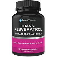 Resveratrol Supplement - Potent 1400mg Formula with Trans Resveratrol, Quercetin, Grape Seed, Green Tea, Acai and Red Wine Extract - 60 Veggie Capsules