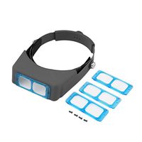 Blue & Black Double Lens Head-Mounted Headband Reading Magnifier Head Wearing Magnifying Glass Loupe 4 Magnifications Glasses