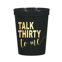 Talk Thirty to Me Cups, Set of 10, 30th Birthday Party Stadium Cups, 30th Birthday Party Decorations, Talk Thirty to Me, Funny 30th Birthday Decorations, Partyware, Dirty 30