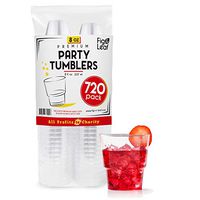 Fig & Leaf (720 Pack) - 8 OZ Clear Hard Plastic Cups Premium Beverage Party Cup l Old Fashioned Crystal Clear Tumblers 8-Ounce l Disposable Reusable l Top Choice for Catering Wedding Drinking Birthday