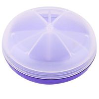 uxcell Plastic Hiking Round 3 Compartments Medicine Capsule Pill Container Box Case Purple