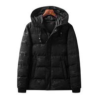 blue--net Electric Heated Jacket, USB Temperature Adjustable Cotton Clothes Heated Body Warm Coat, Warming Jacket Heat Insulate Waistcoat Thermal Clothing with Hood for Men