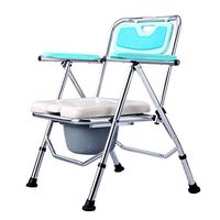 Commode Bedside Folding Bariatric Toilet Seat for Adults, Handicap, Elderly - Adjustable Height, Portable, Lightweight, Medical Toilet Chair Stool with Lid ，Max Load 180kg
