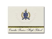 Signature Announcements Oneida Senior High School (Oneida, NY) Graduation Announcements, Presidential style, Elite package of 25 with Gold & Blue Metallic Foil seal