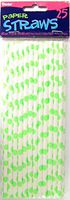 Darice 1158-54 25-Piece Paper Straws Set, Lime Dot