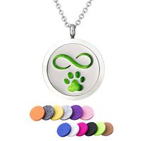 GIONO Dog Paw Aromatherapy Essential Oil Diffuser Necklace Stainless Steel Perfume Necklace
