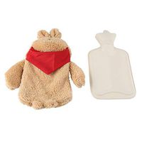 Hot Water Bottle, 1X Hands Feet Legs Warm Bag Long Heat StayTime with Durable Elastic Rubber Cute Rabbit Shape Cover Cushion as Children Toy Gift Winter Warming Accessories(Brown Rabbit)