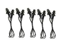 TOPWEL 5PCS Soft Flexible Silicone Waterproof Corded String Earplugs Swimmer Gel Ear Plugs for Sleeping or Swimming (Black)