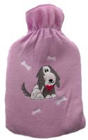Hot Water Bottle Lilac Dog 2 Litre Hot Water Bottle & Fleecy Cover
