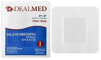 Dealmed Sterile Bordered Gauze Island Dressings, Non-Stick, Latex-Free, 4" x 4", 25 Count