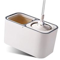 Broom and Dustpan With Long Handle Telescopic Upri Rotating mop - stainless steel lazy mop, household absorbent mop (Size : There are two mop heads)