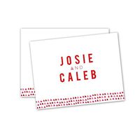 Triangles Personalized Note Cards - Red