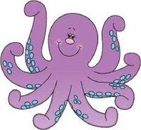 HotSaleStore Sticker Seals 48 Cute Purple Octopus Sticker Label Envelope Seals 1.2" Round
