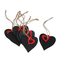 NUOLUX Gift Tags Mini Heart Shape Wooden Blackboard Gift Price Tags 10pcs