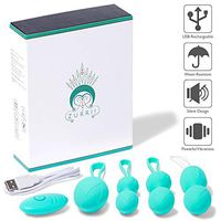 Complete 5pc Kegel Exercise Weight KIT for Women. Safe ABS Food Grade Silicone. Doctor Recommended for Bladder Control, Strengthens Pelvic Floor, for Beginners and Advanced, Stylish Turquoise