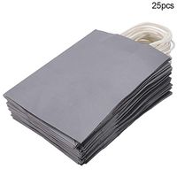 TOPINCN Gift Bag Kraft Paper Retail Shopping Bags Candy Chocolate Favor Bag with Handle for Wedding Parties Shopping 25 PCS(Sliver)