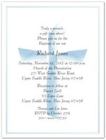Blue Ribbon Cross Baptism Christening Invitations - Set of 20